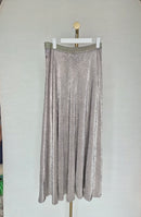 Massimo Dutti Metallic Gold Flowing Maxi Skirt – Size M
