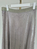 Massimo Dutti Metallic Gold Flowing Maxi Skirt – Size M