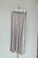 Massimo Dutti Metallic Gold Flowing Maxi Skirt – Size M