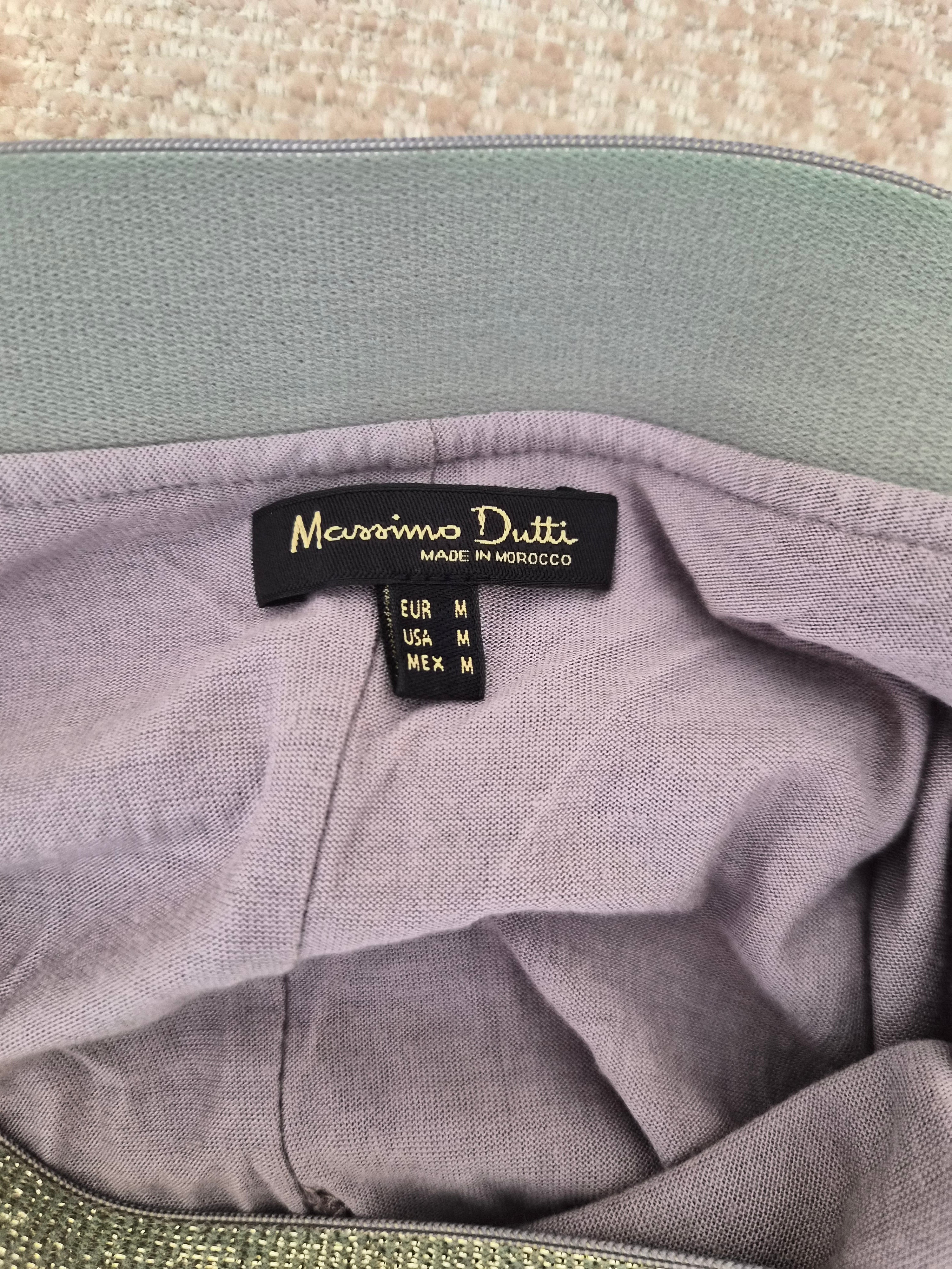 Massimo Dutti Metallic Gold Flowing Maxi Skirt – Size M