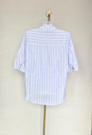 Blue & White Striped Cotton Blouse (Size XL)