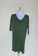 Olive Green Knit Midi Dress Free Size