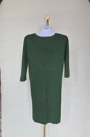 Olive Green Knit Midi Dress Free Size