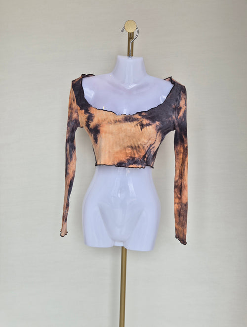 SHEIN Tie-Dye Ribbed Crop Top (Size S)