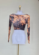 SHEIN Tie-Dye Ribbed Crop Top (Size S)