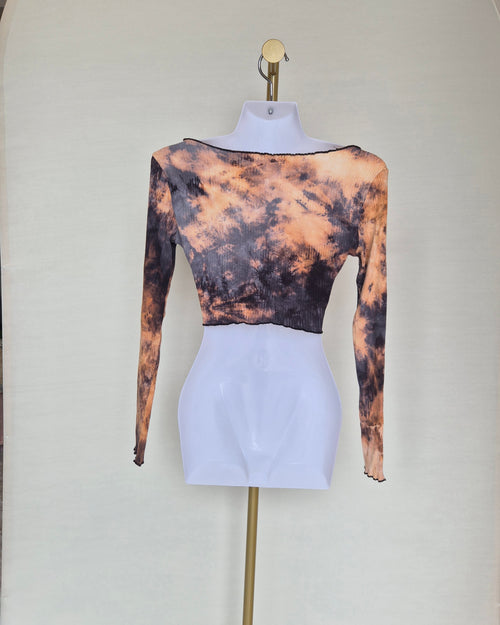 SHEIN Tie-Dye Ribbed Crop Top (Size S)