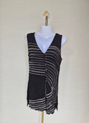 Exotic Bali Black Tie-Dye Button Front Sleeveless Tunic Free Size