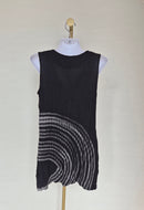 Exotic Bali Black Tie-Dye Button Front Sleeveless Tunic Free Size
