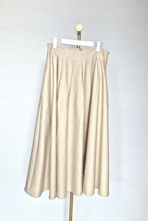 Saturday Club Champagne A-Line Midi Skirt (XL)