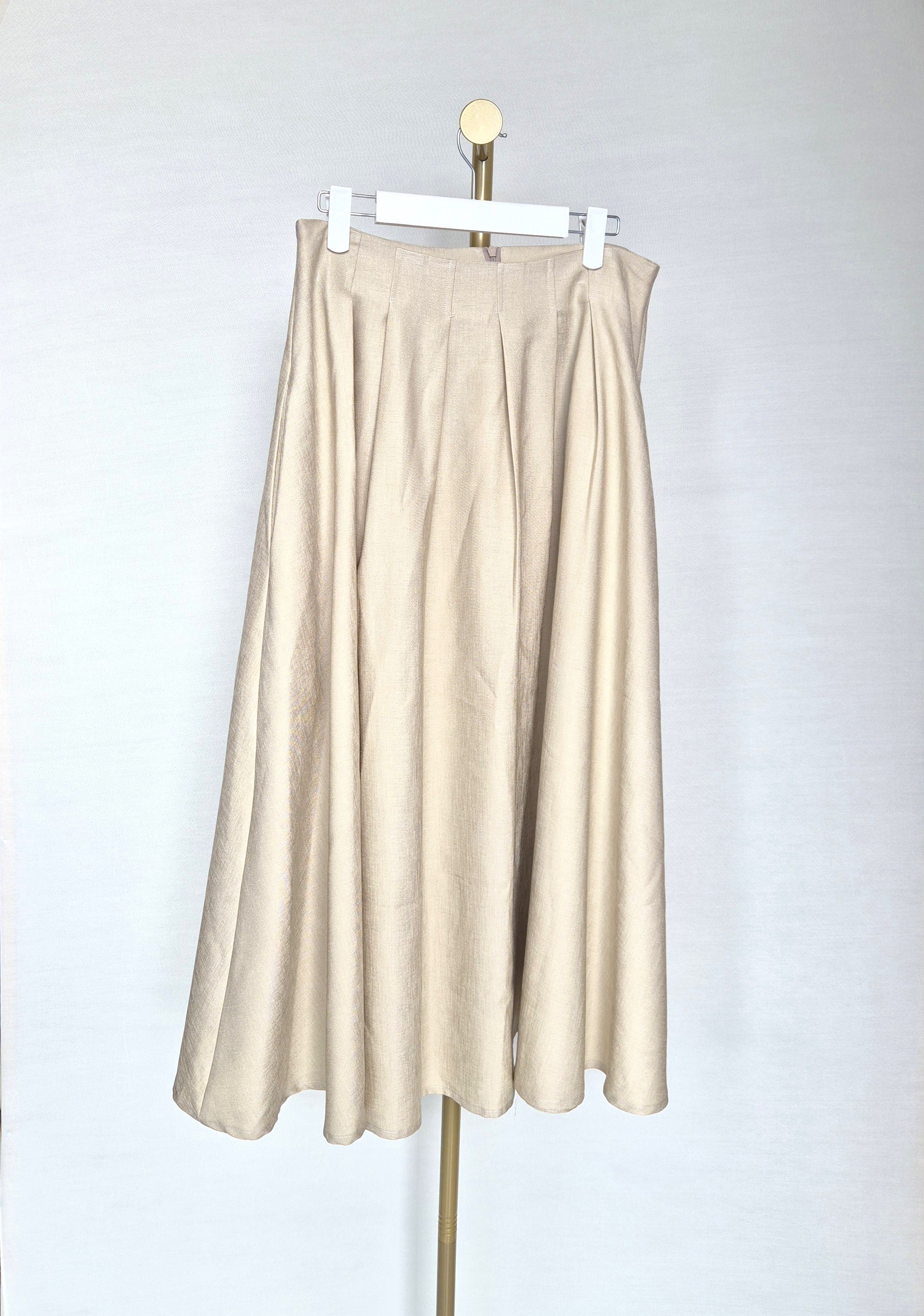 Saturday Club Champagne A-Line Midi Skirt (XL)