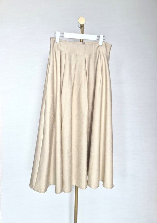 Saturday Club Champagne A-Line Midi Skirt (XL)