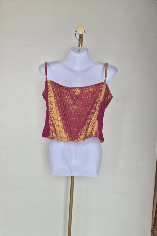 Copper Satin Embellished Corset Top Size M