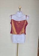 Copper Satin Embellished Corset Top Size M