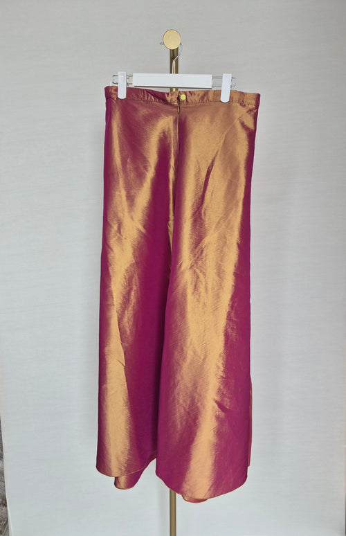Copper Satin A-Line Maxi Skirt Size M