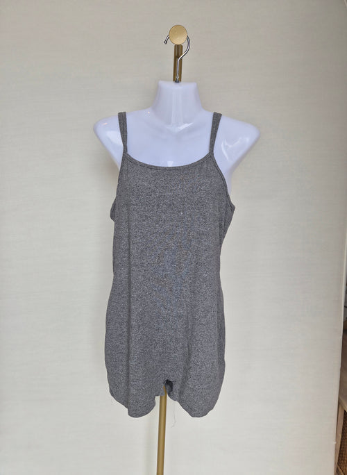 Grey Marled Double Strap Cami Play Suit Free Size