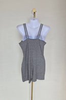 Grey Marled Double Strap Cami Play Suit Free Size