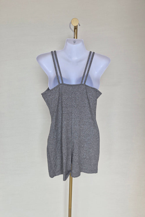 Grey Marled Double Strap Cami Play Suit Free Size