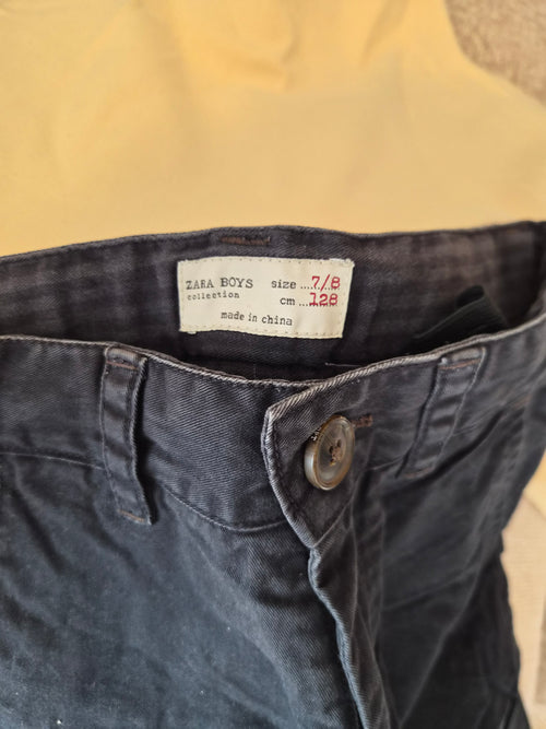 Zara Boys Chino Pants – Navy (Size 7–8 Years / 128 cm)
