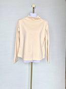Cream Mock Neck Long Sleeve Top Size S