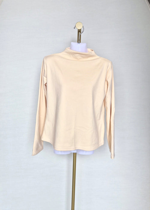 Cream Mock Neck Long Sleeve Top Size S