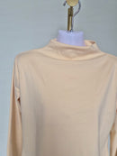 Cream Mock Neck Long Sleeve Top Size S