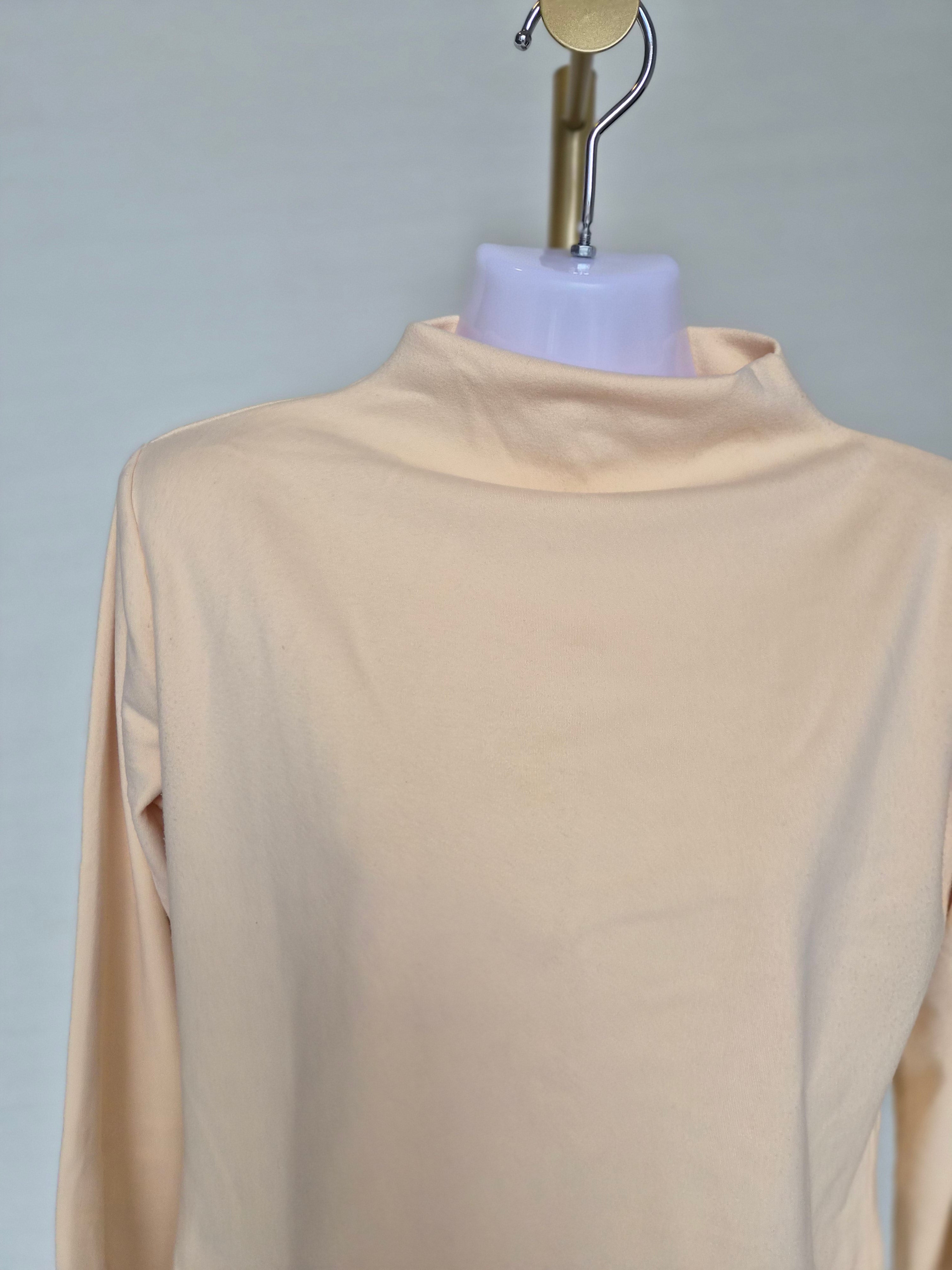 Cream Mock Neck Long Sleeve Top Size S