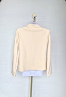 Cream Mock Neck Long Sleeve Top Size S