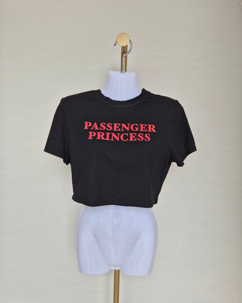 SHEIN "Passenger Princess" Cropped T-Shirt – Black (XL)