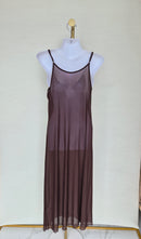 Sheer Mesh Maxi Cover-Up Dress – Chocolate Brown