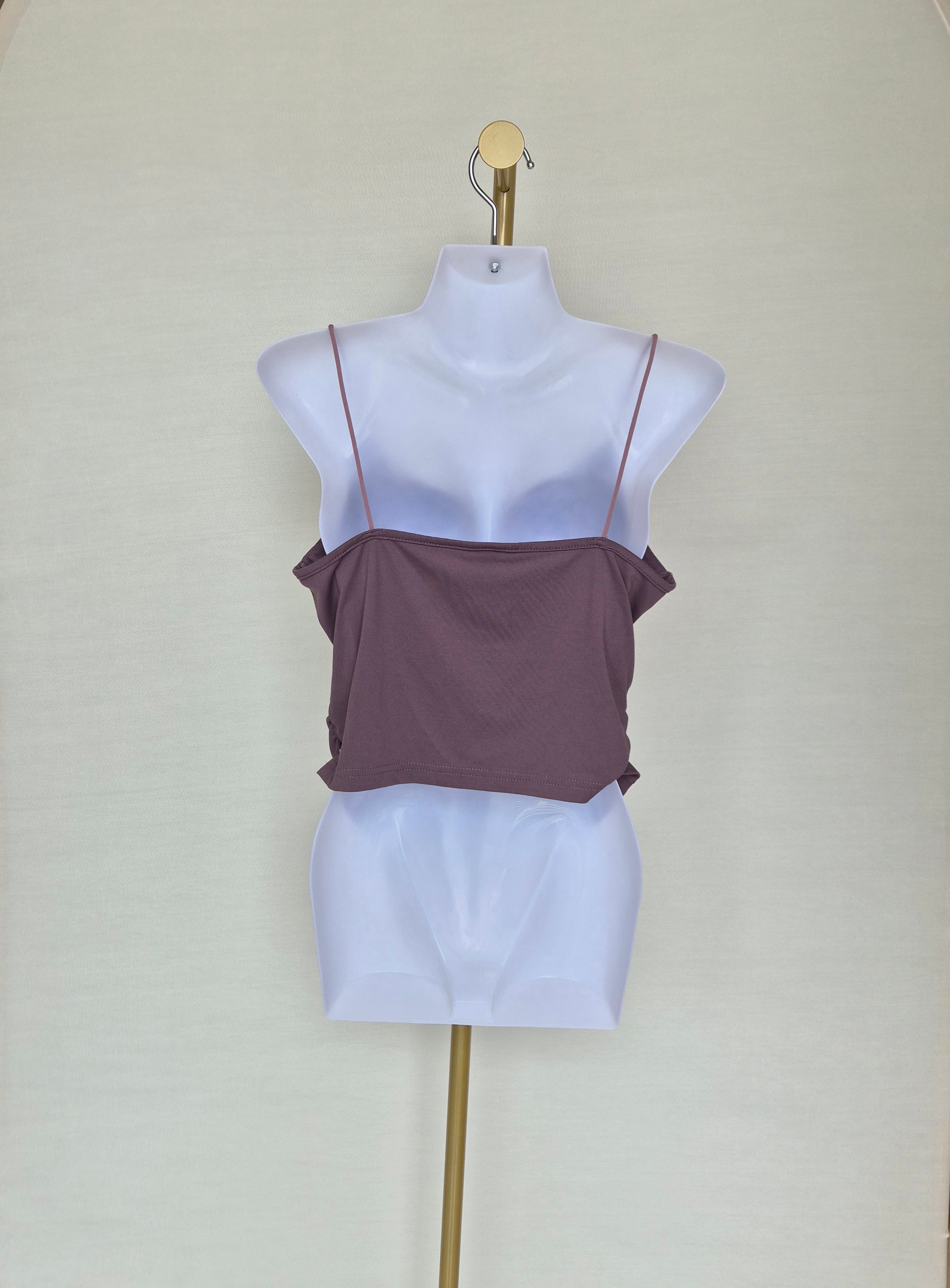 Chocolate Brown Cowl Neck Cami Top