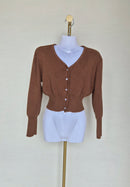 Brown Knit Cropped Cardigan Size S