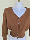 Brown Knit Cropped Cardigan Size S