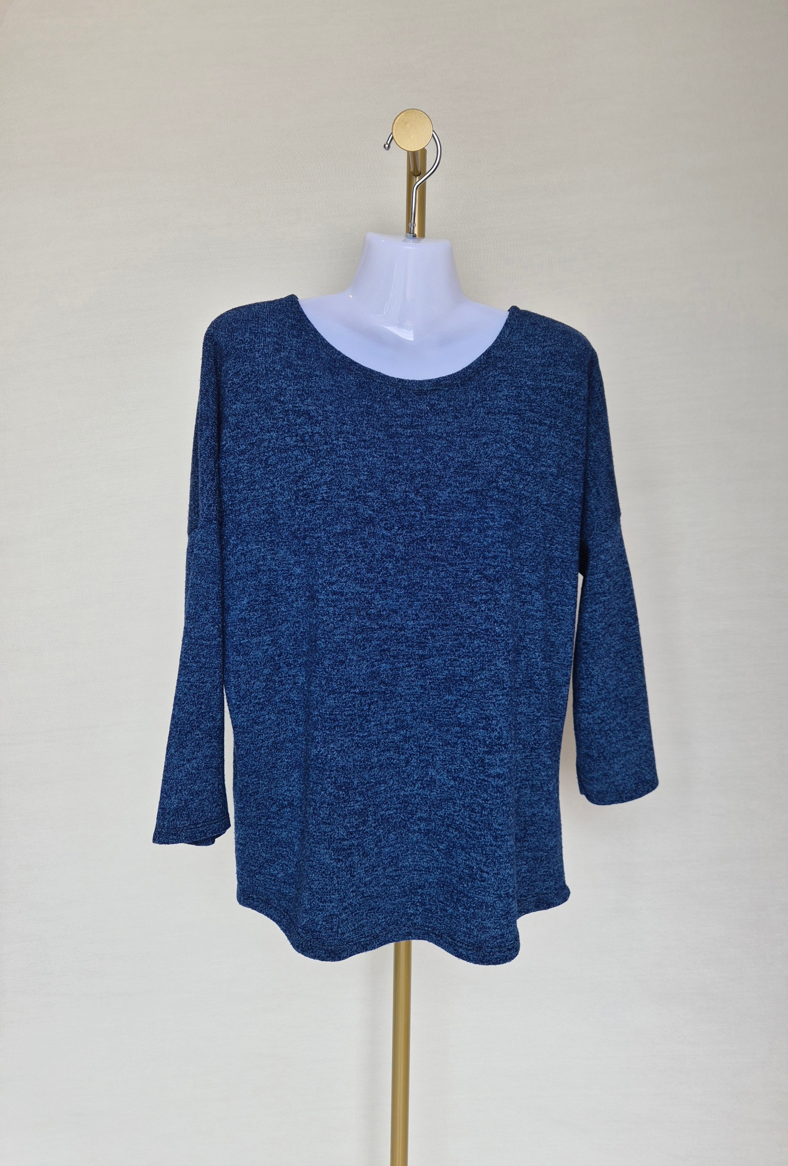 Blue Marled Knit Top Free Size