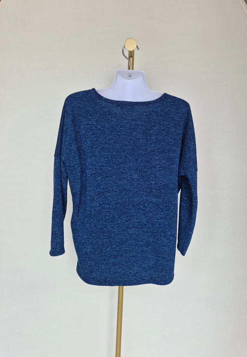 Blue Marled Knit Top Free Size