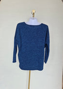 Blue Marled Knit Top Free Size