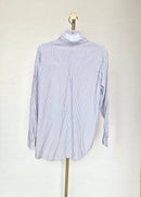 Classic Blue & White Striped Button-Up Shirt Free Size