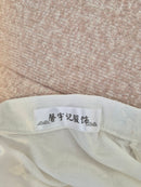 Elegant White Floral Mandarin Collar Blouse Free Size