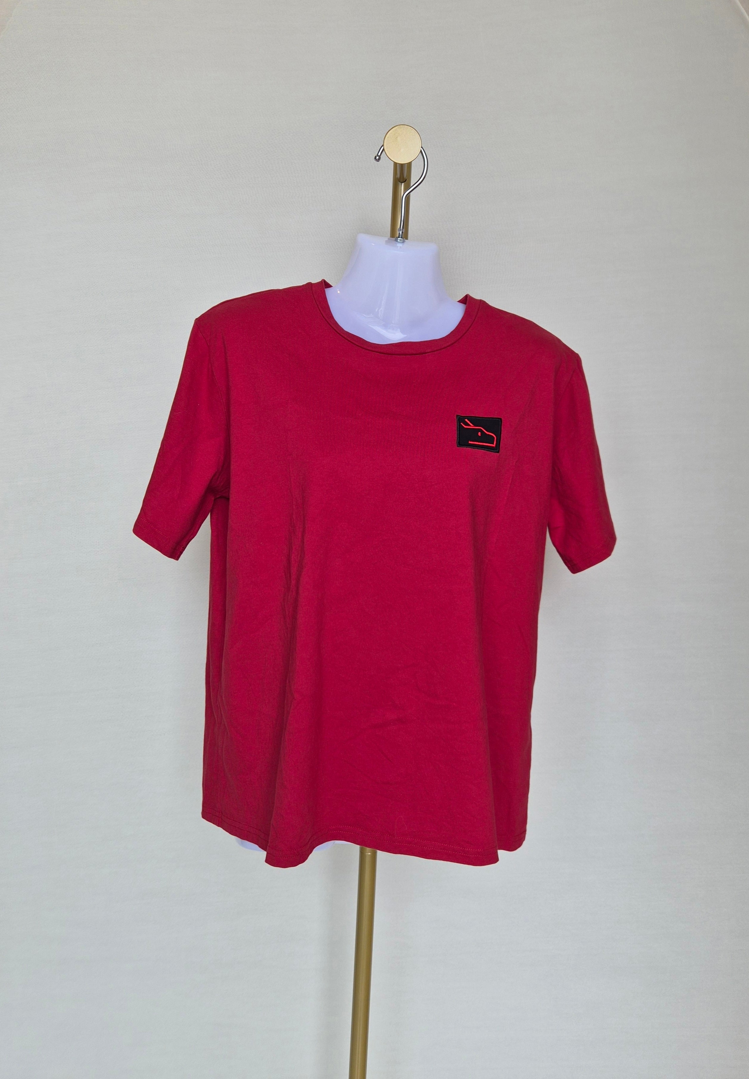 LALU Basic Cotton T-Shirt – Red (Size M)