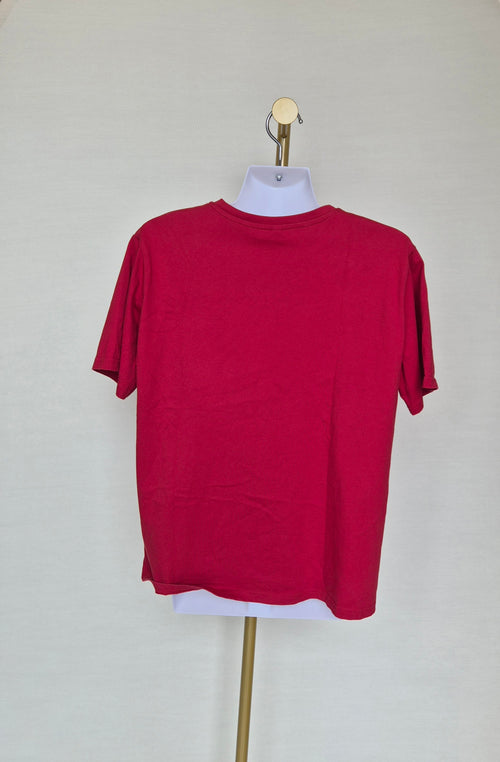 LALU Basic Cotton T-Shirt – Red (Size M)
