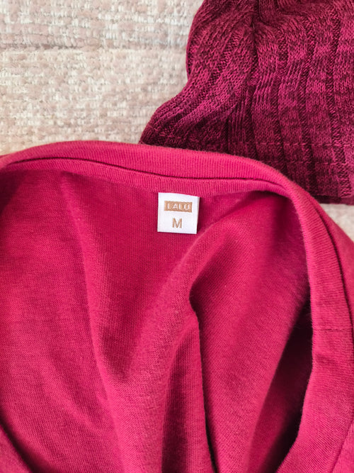 LALU Basic Cotton T-Shirt – Red (Size M)