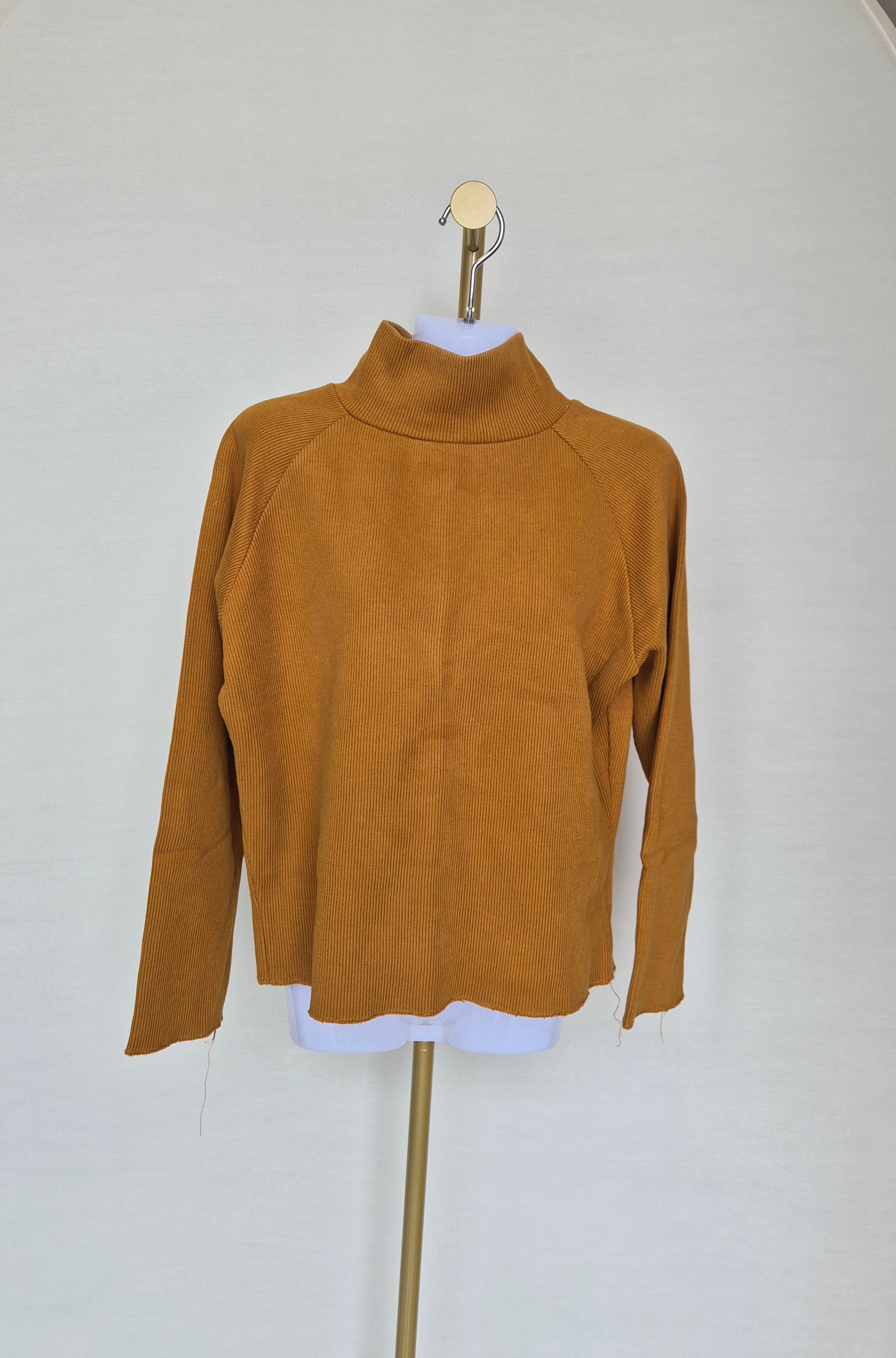 A.Y Studio Ribbed Mock Neck Top – Size 16