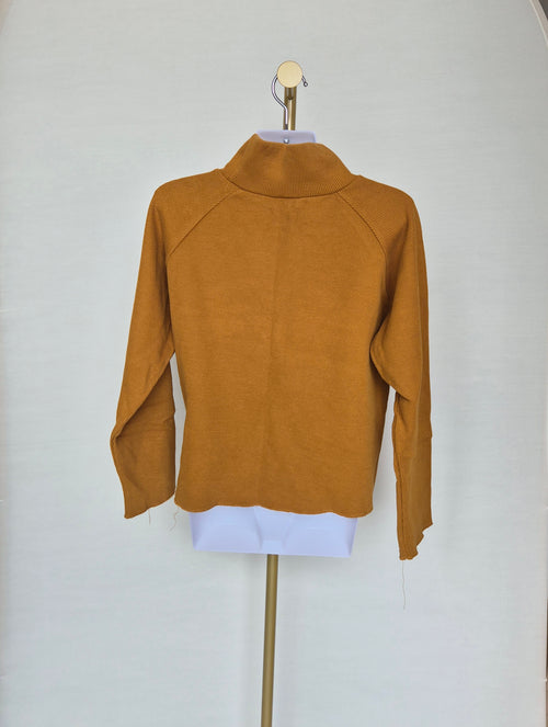 A.Y Studio Ribbed Mock Neck Top – Size 16