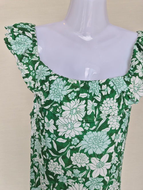 MNG Floral Ruffle Midi Dress – Size M