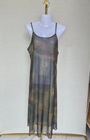 Sheer Mesh Maxi Cover-Up Dress – Olive Grey
