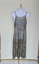Sheer Mesh Maxi Cover-Up Dress – Olive Grey