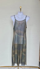 Sheer Mesh Maxi Cover-Up Dress – Olive Grey