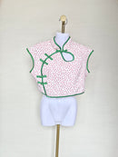 SHEIN Floral Mandarin Collar Crop Top – Size L (US 8/10)