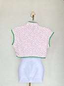 SHEIN Floral Mandarin Collar Crop Top – Size L (US 8/10)