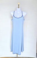 Blue Ribbed Slip Dress Free Size