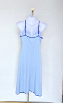 Blue Ribbed Slip Dress Free Size